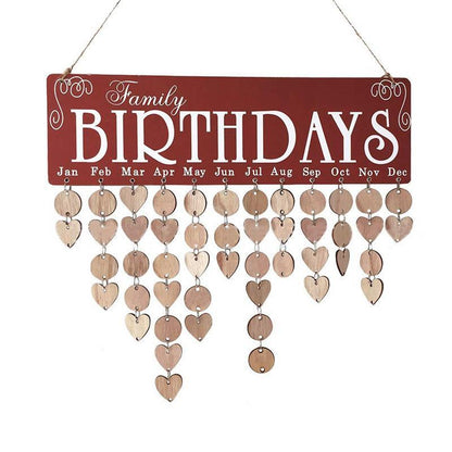 Gifts for Moms Dads - Wooden Family Birthday Reminder Calendar Board