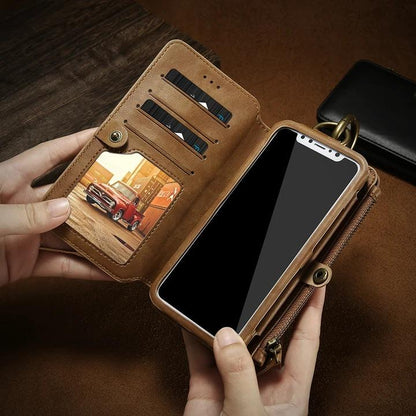 Classic Retro Stand Wallet Case for iPhone