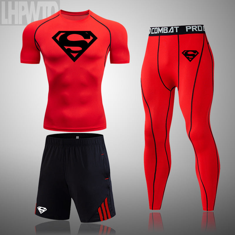 Men's New Compression Style Quick-Dry Fitness Running Sports Set