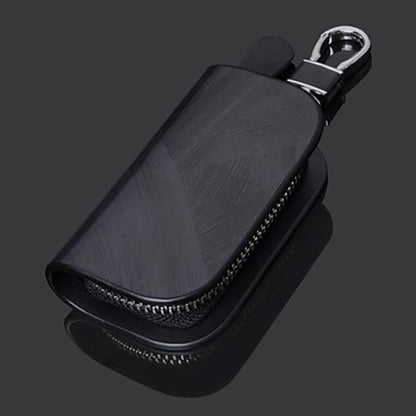 🔥(BUY 1 GET 1 AT 50% OFF)-Car Logo Leather Wood Texture Car Key Case
