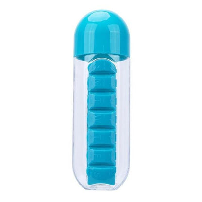 600ml 2 in 1 Pill Box Outdoor Water Bottle 60% OFF