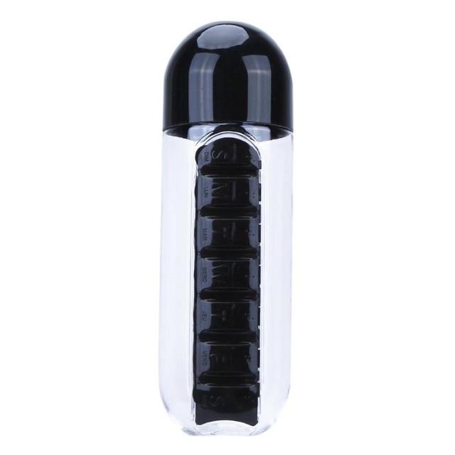 600ml 2 in 1 Pill Box Outdoor Water Bottle 60% OFF