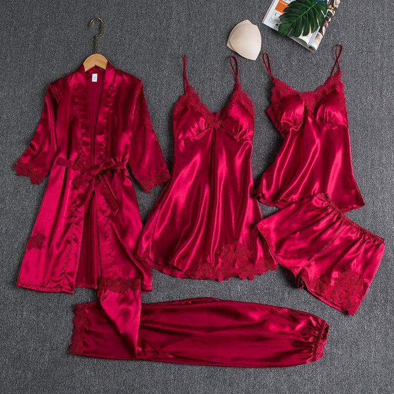 🔥BUY 2 FREE SHIPPING & GET 10% OFF🔥Blushy Silk 5 Piece Pajama Set