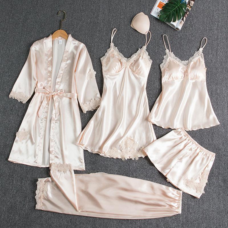 🔥BUY 2 FREE SHIPPING & GET 10% OFF🔥Blushy Silk 5 Piece Pajama Set